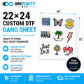 22×24 Custom DTF Gang Sheet – Ready to Press Full Color Heat Transfer