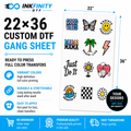 22×36 Custom DTF Gang Sheet – Ready to Press Full Color Heat Transfer