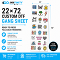 22×72 Custom DTF Gang Sheet – Ready to Press Full Color Heat Transfer